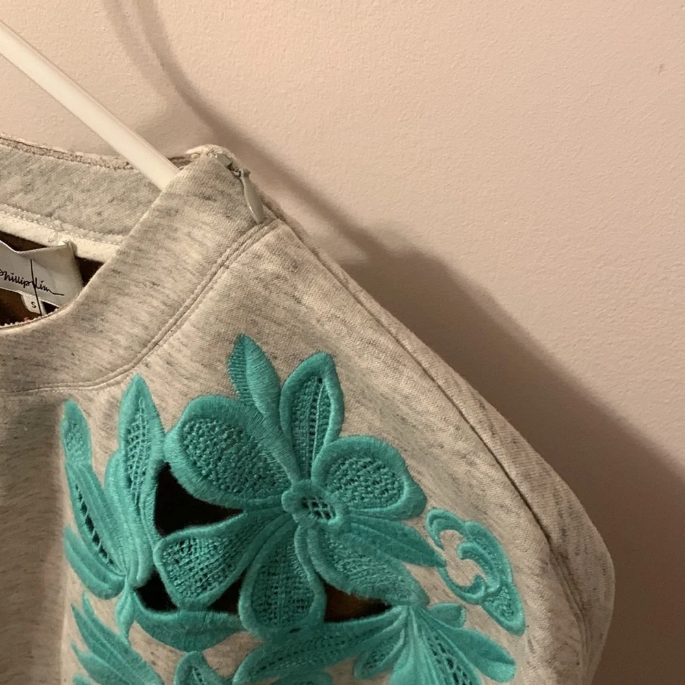 MOVING SALE 3.1 Phillip Lim Floral Embroidered Decorative Sweatshirt - Picture 3 of 5